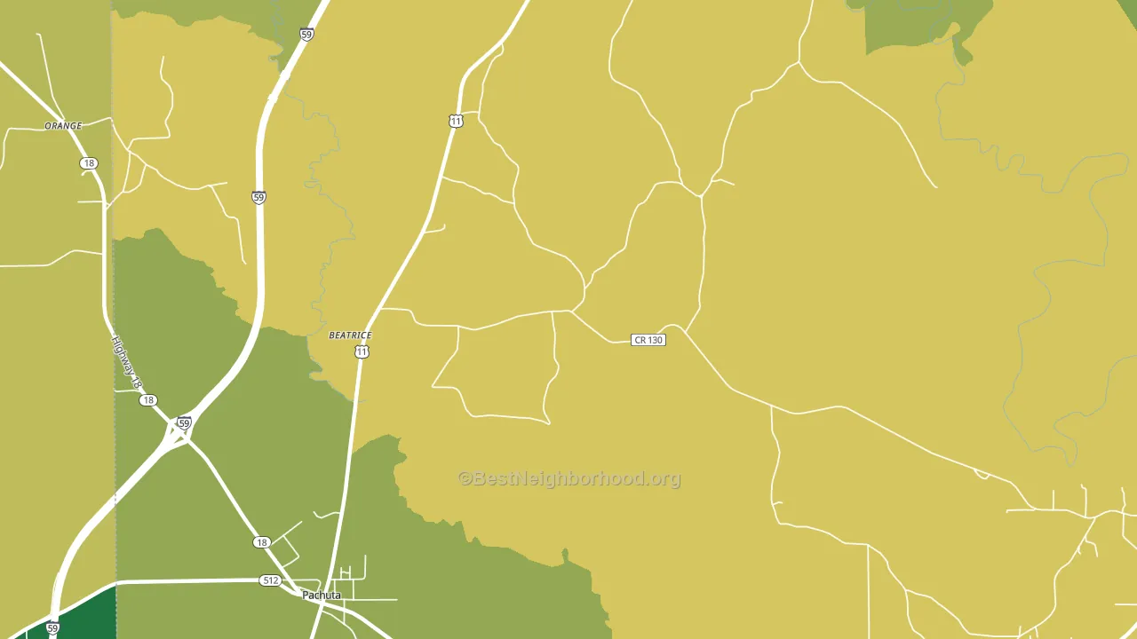 Beatrice, MS block-group voter-turnout map