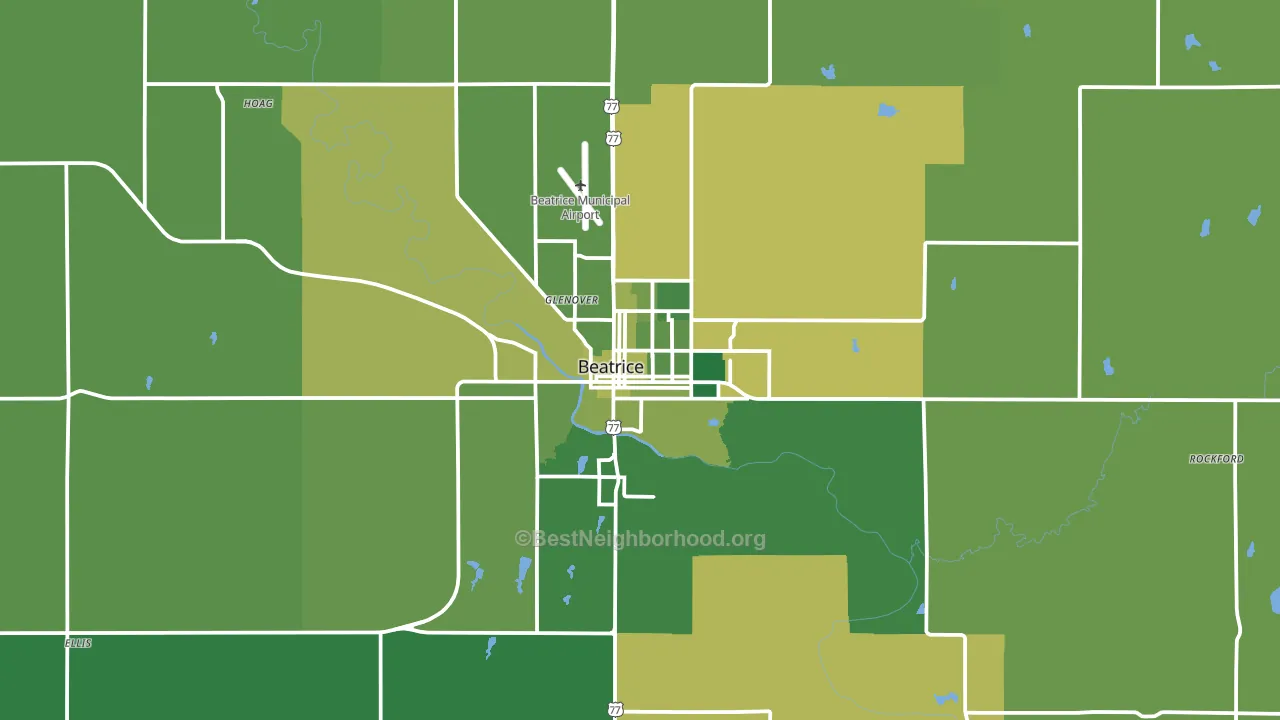 Beatrice, NE block-group voter-turnout map