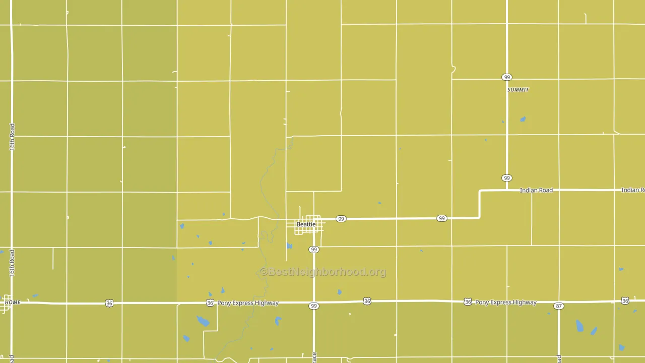 Beattie, KS block-group voter-turnout map
