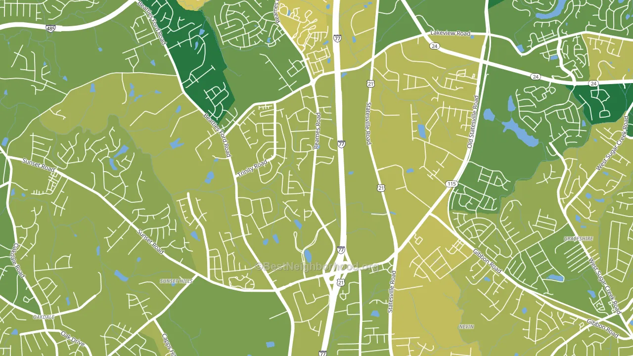 Beatties Ford-Trinity, Charlotte, NC block-group voter-turnout map