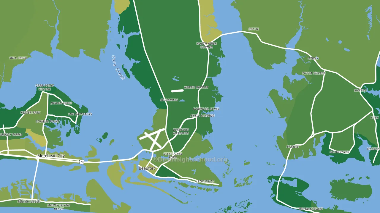 Beaufort, NC block-group voter-turnout map