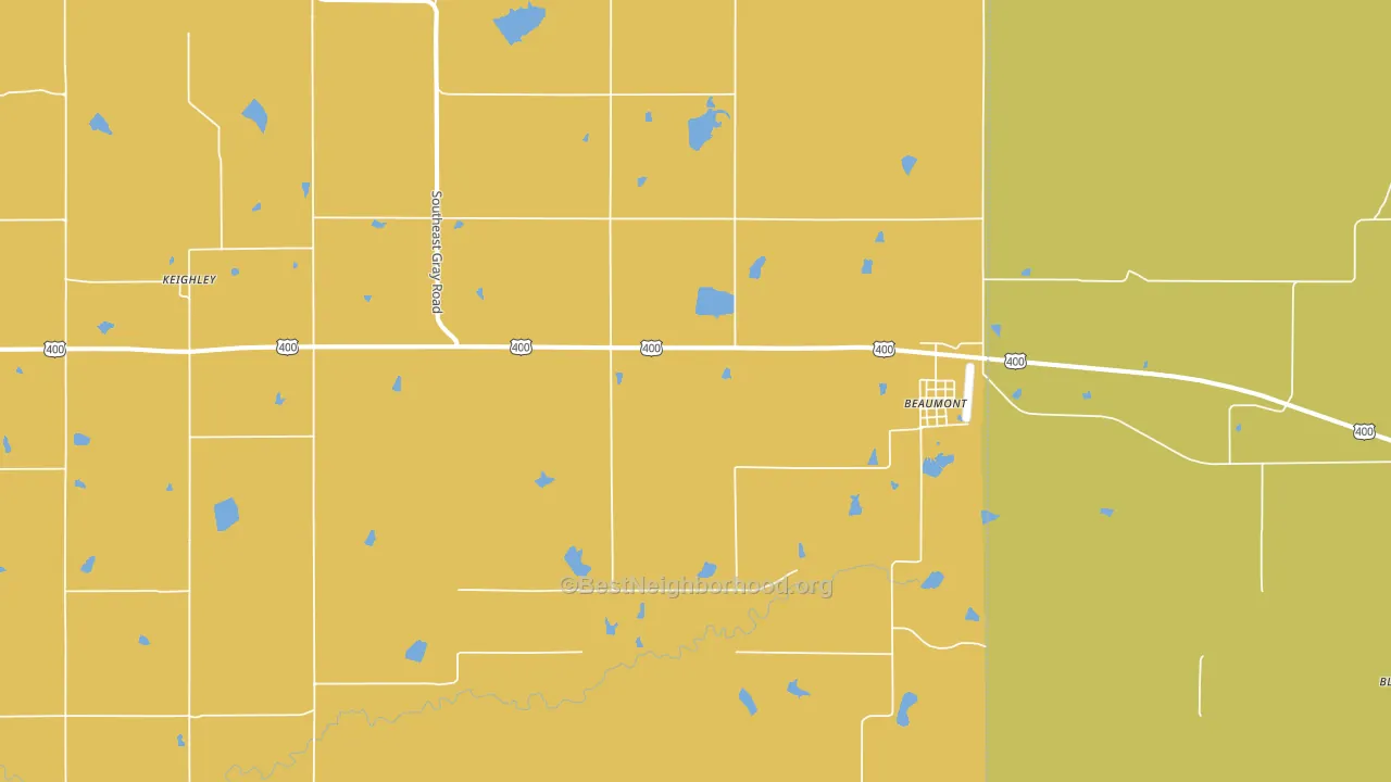 Beaumont, KS block-group voter-turnout map