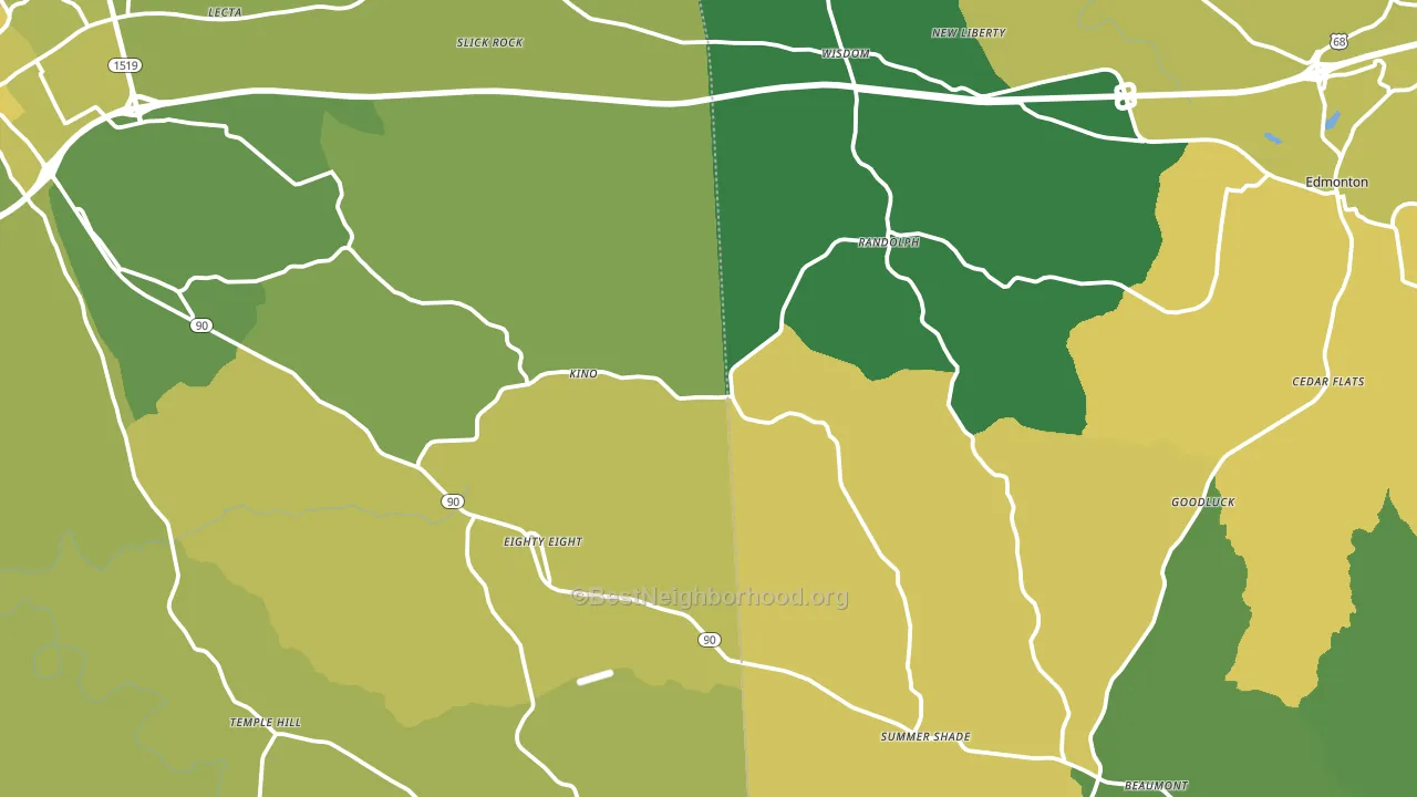 Beaumont, KY block-group voter-turnout map