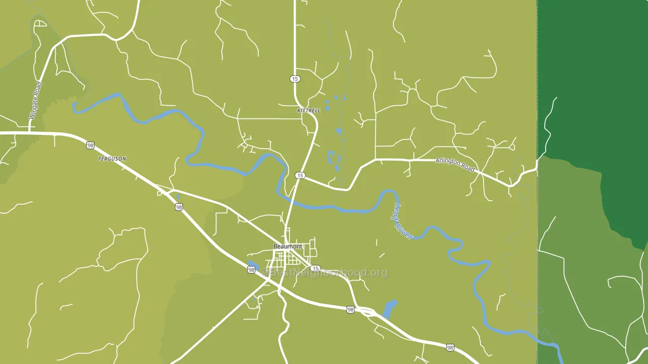 Beaumont, MS block-group voter-turnout map