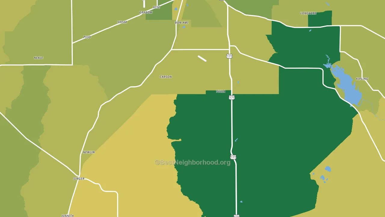 Beauregard Parish, LA block-group voter-turnout map