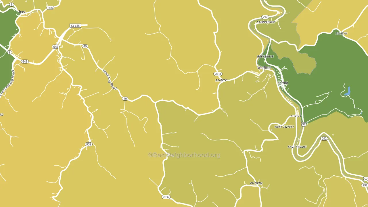 Beauty, KY block-group voter-turnout map