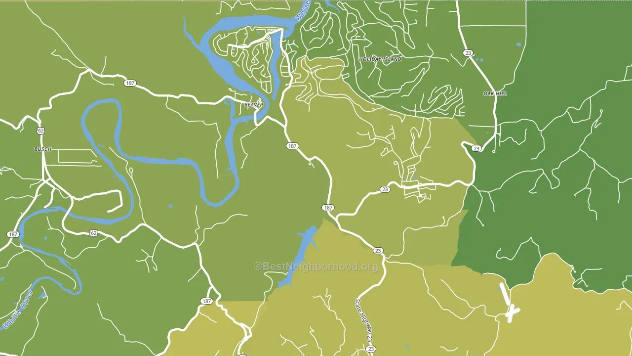 Beaver, AR block-group voter-turnout map