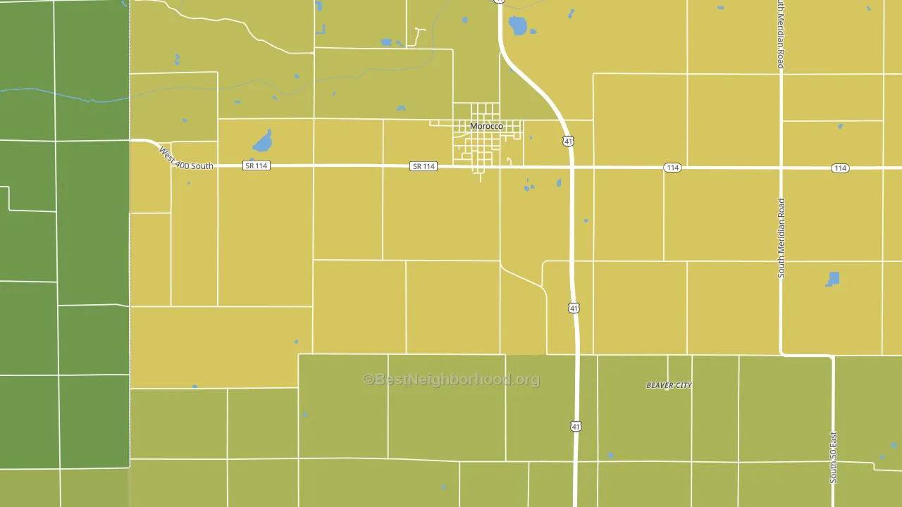 Beaver City, IN block-group voter-turnout map