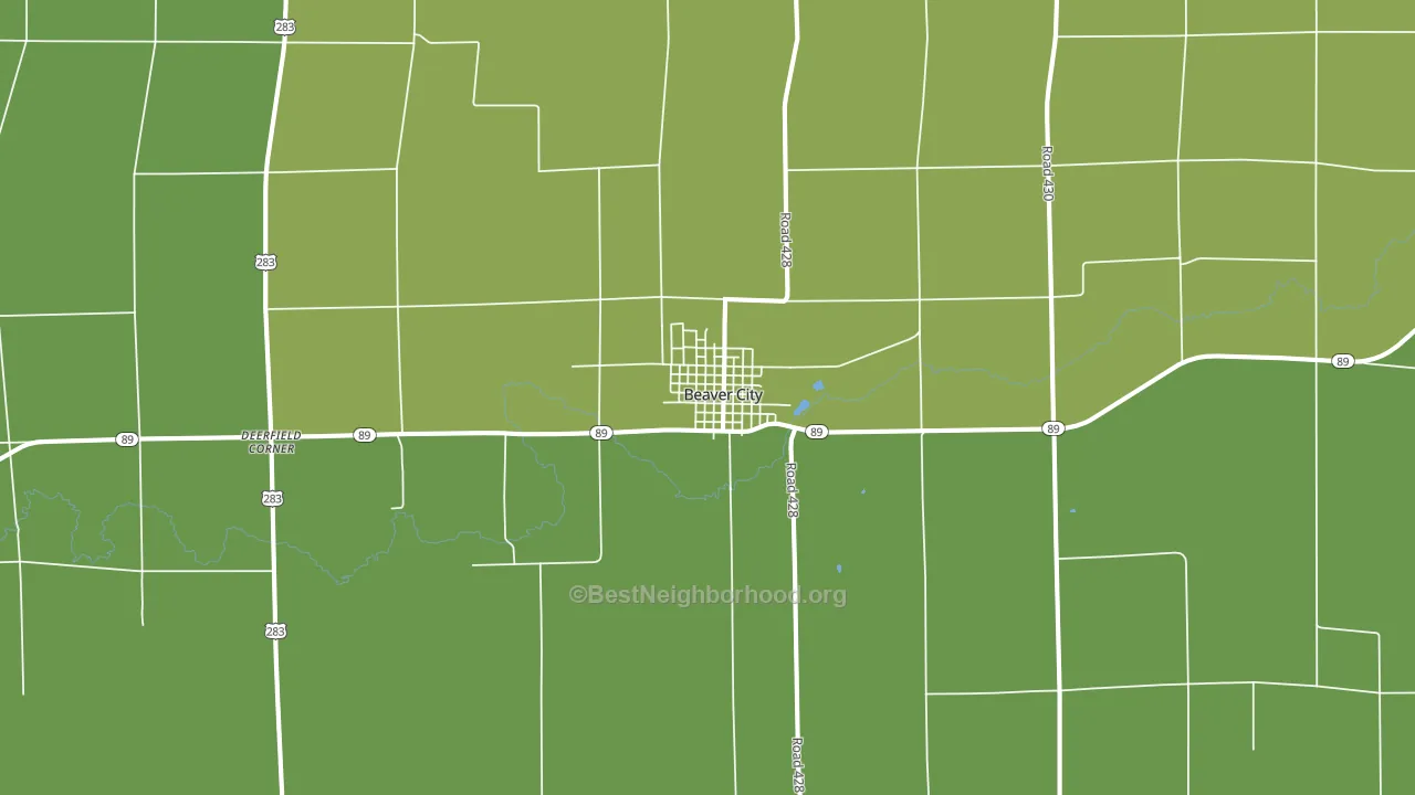 Beaver City, NE block-group voter-turnout map