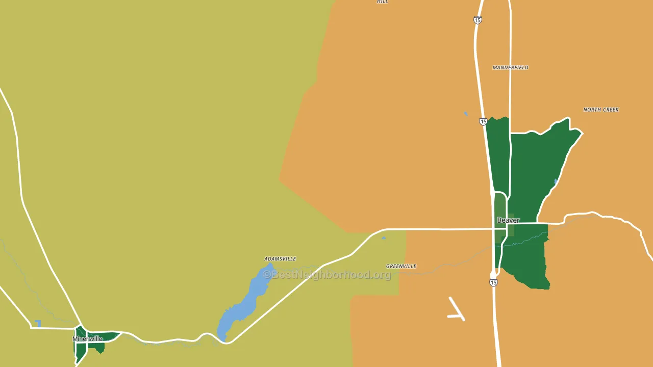 Beaver County, UT block-group voter-turnout map