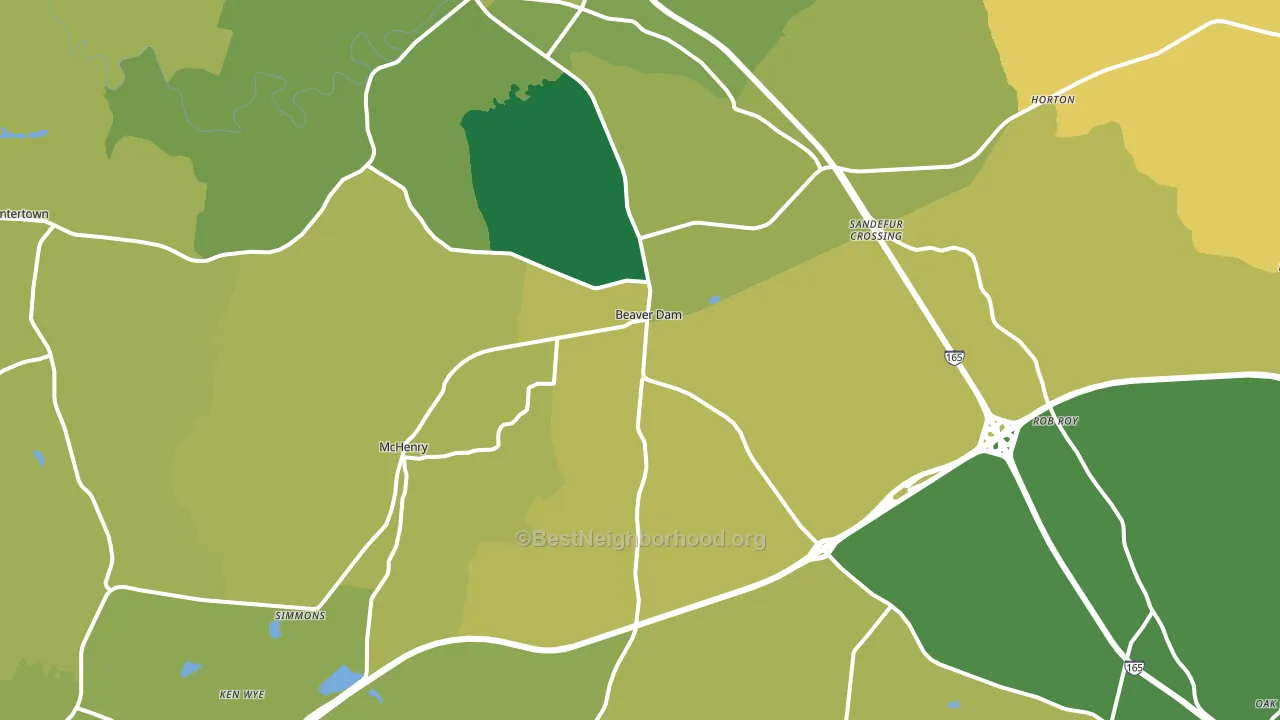 Beaver Dam, KY block-group voter-turnout map