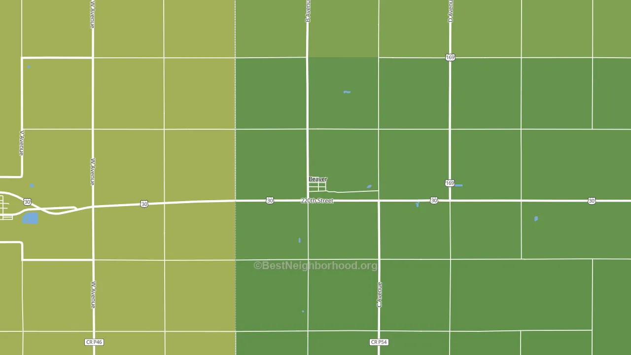 Beaver, IA block-group voter-turnout map