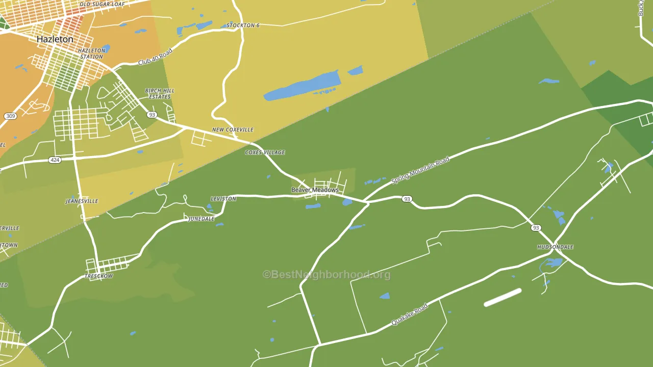 Beaver Meadows, PA block-group voter-turnout map