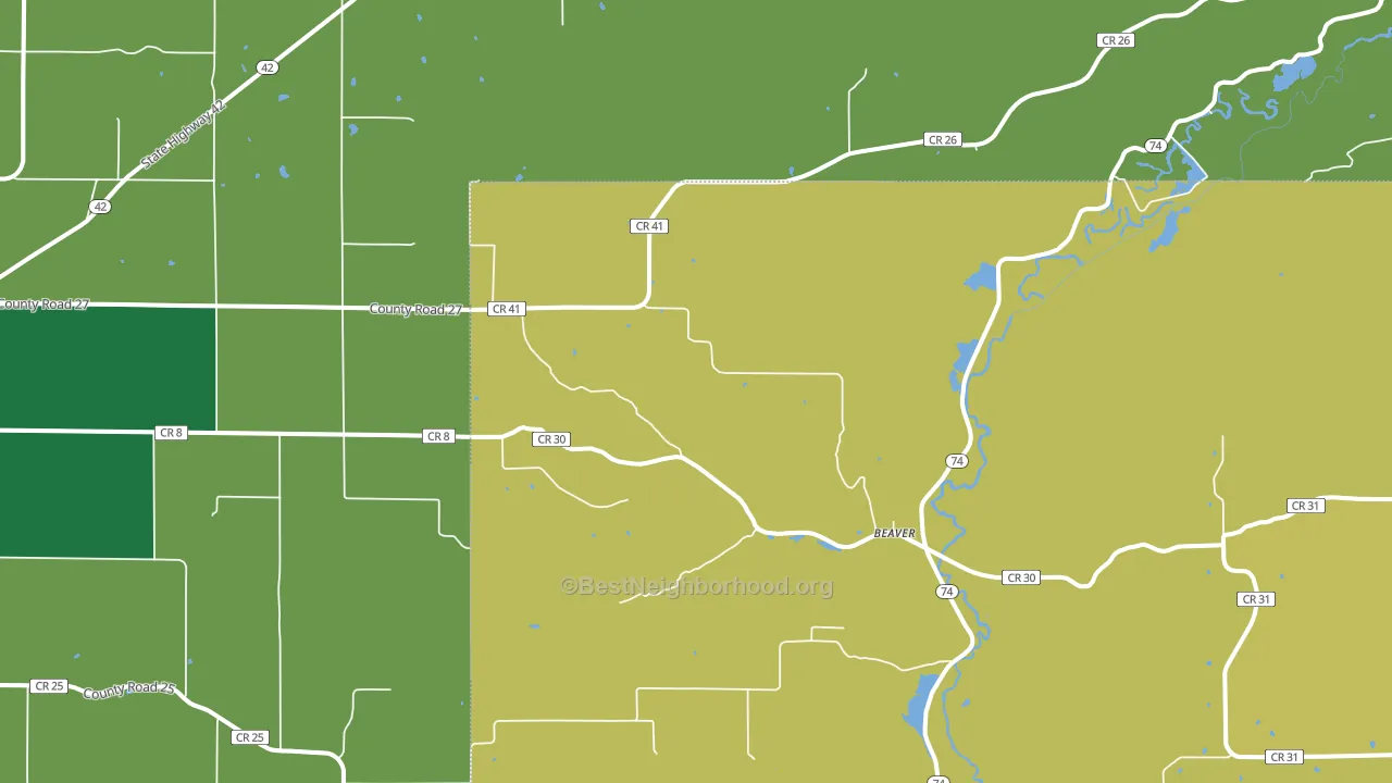 Beaver, MN block-group voter-turnout map