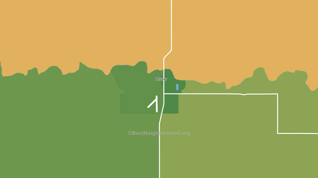 Beaver, OK block-group voter-turnout map
