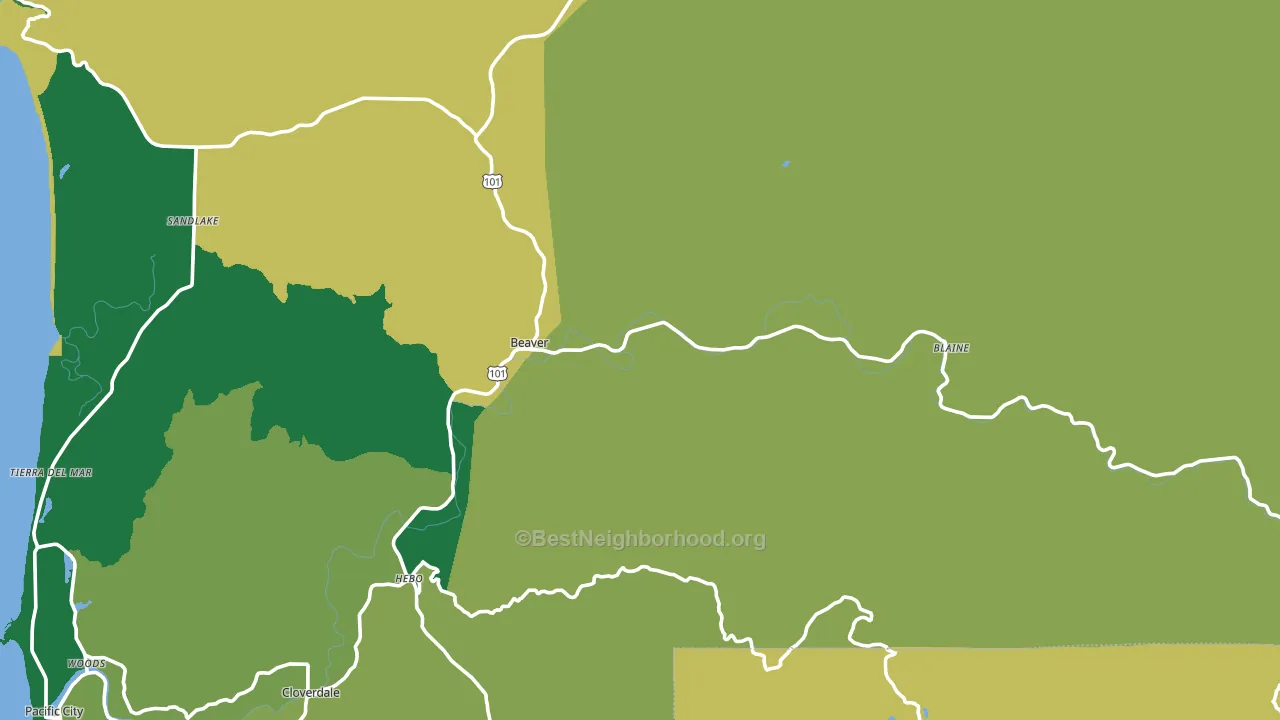 Beaver, OR block-group voter-turnout map