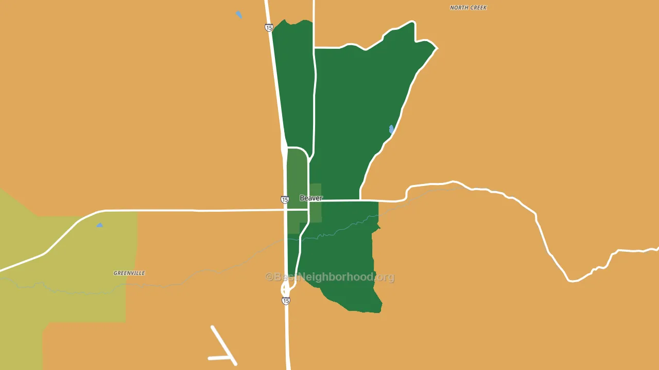 Beaver, UT block-group voter-turnout map