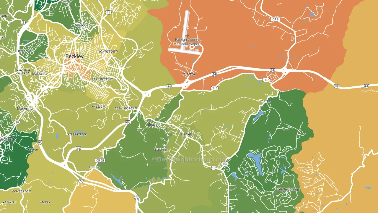 Beaver, WV block-group voter-turnout map