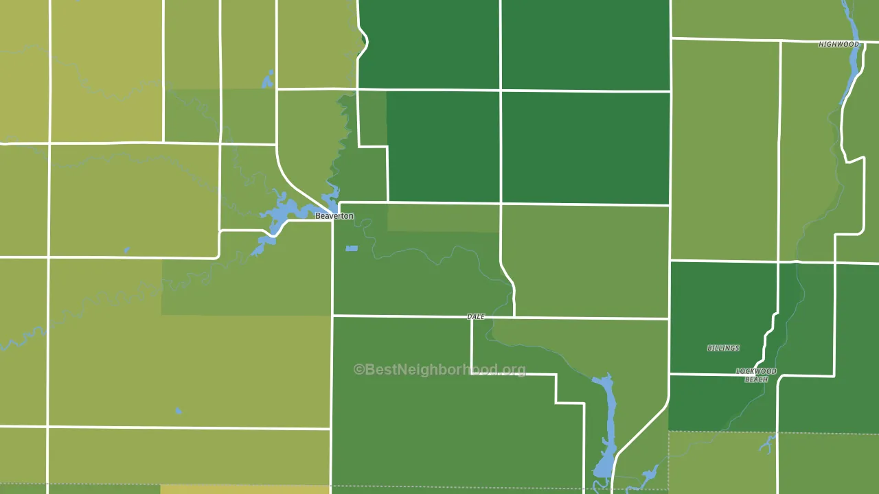 Beaverton, MI block-group voter-turnout map