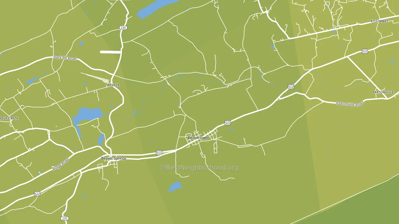 Beavertown, PA block-group voter-turnout map