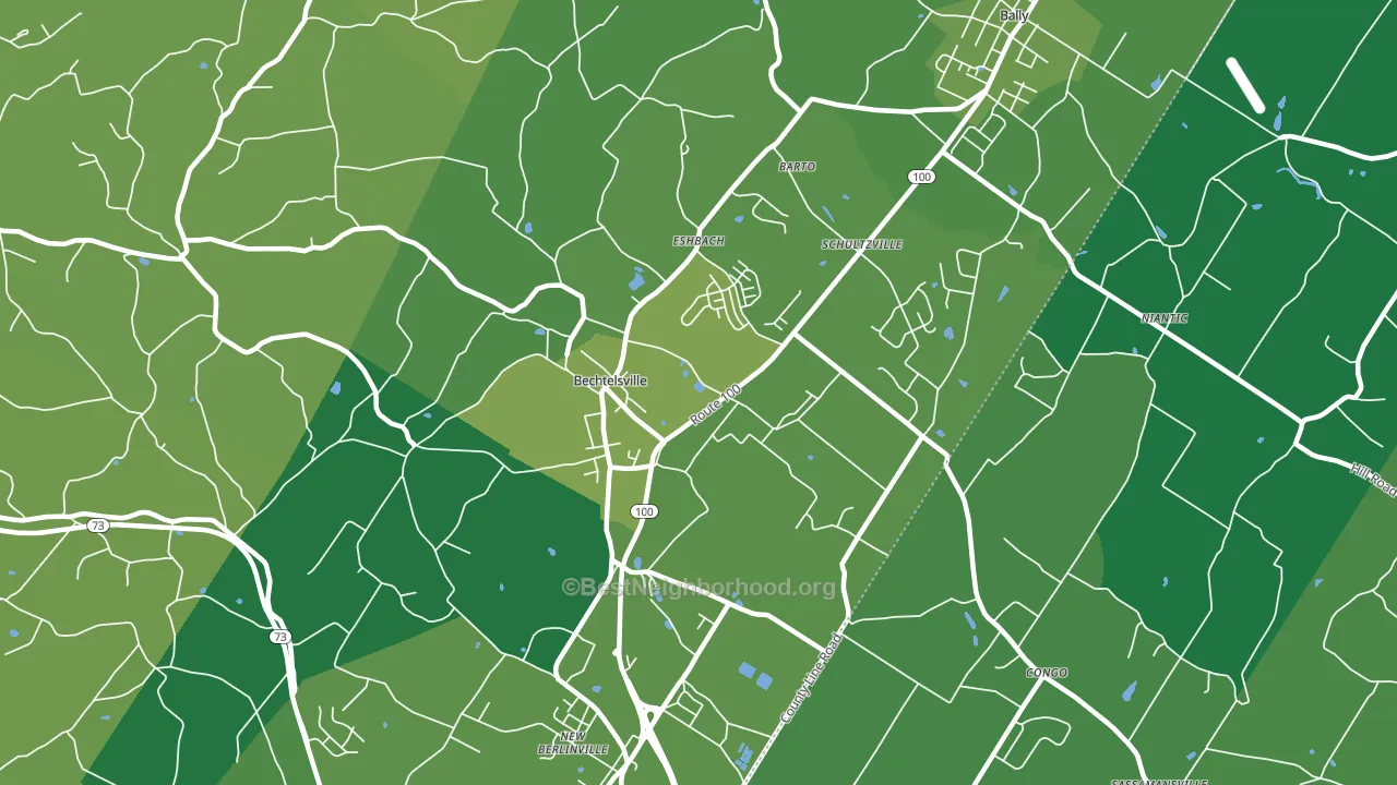 Bechtelsville, PA block-group voter-turnout map