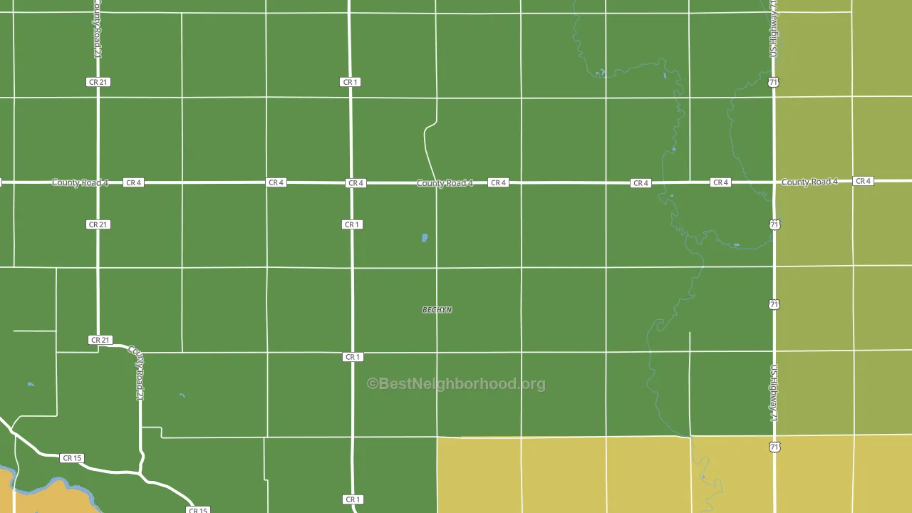 Bechyn, MN block-group voter-turnout map