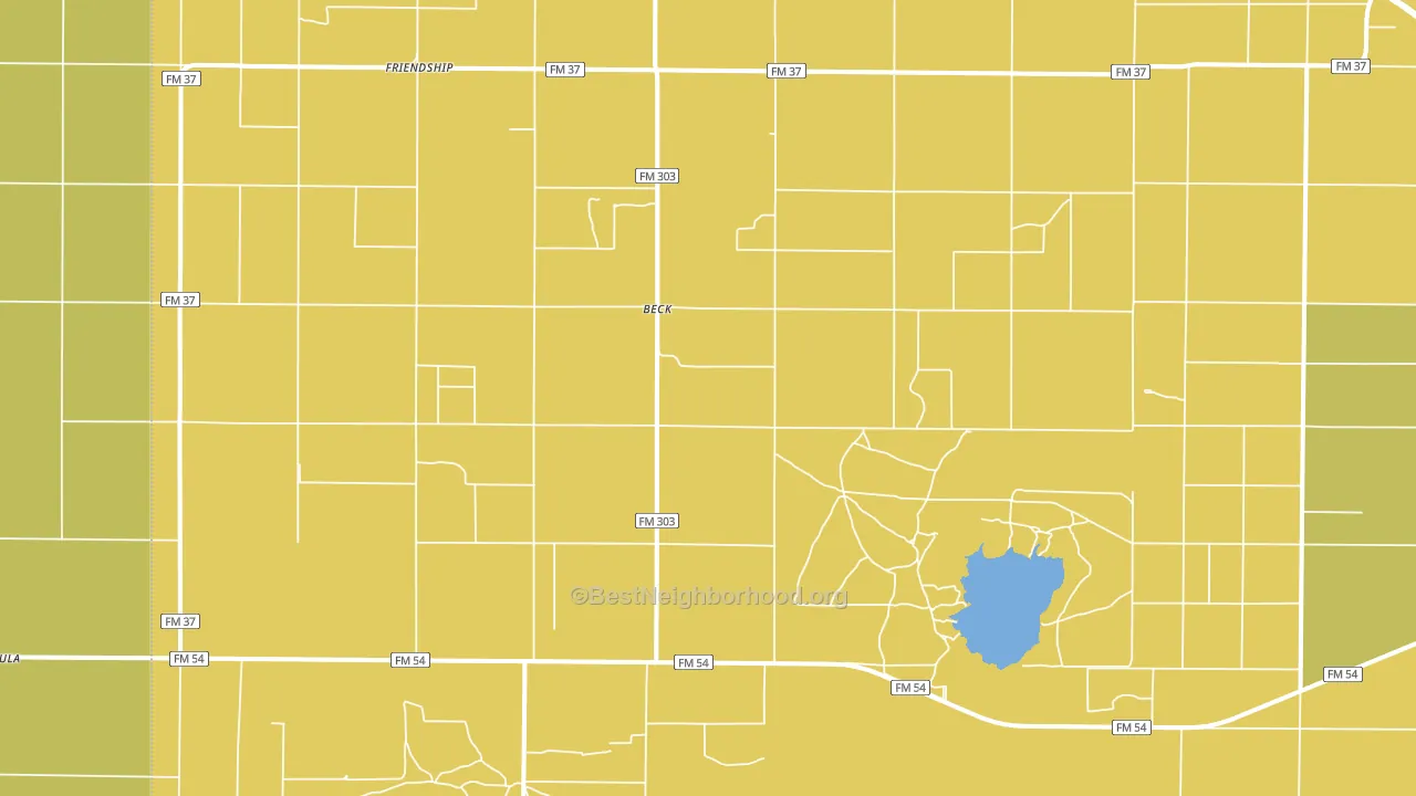 Beck, TX block-group voter-turnout map