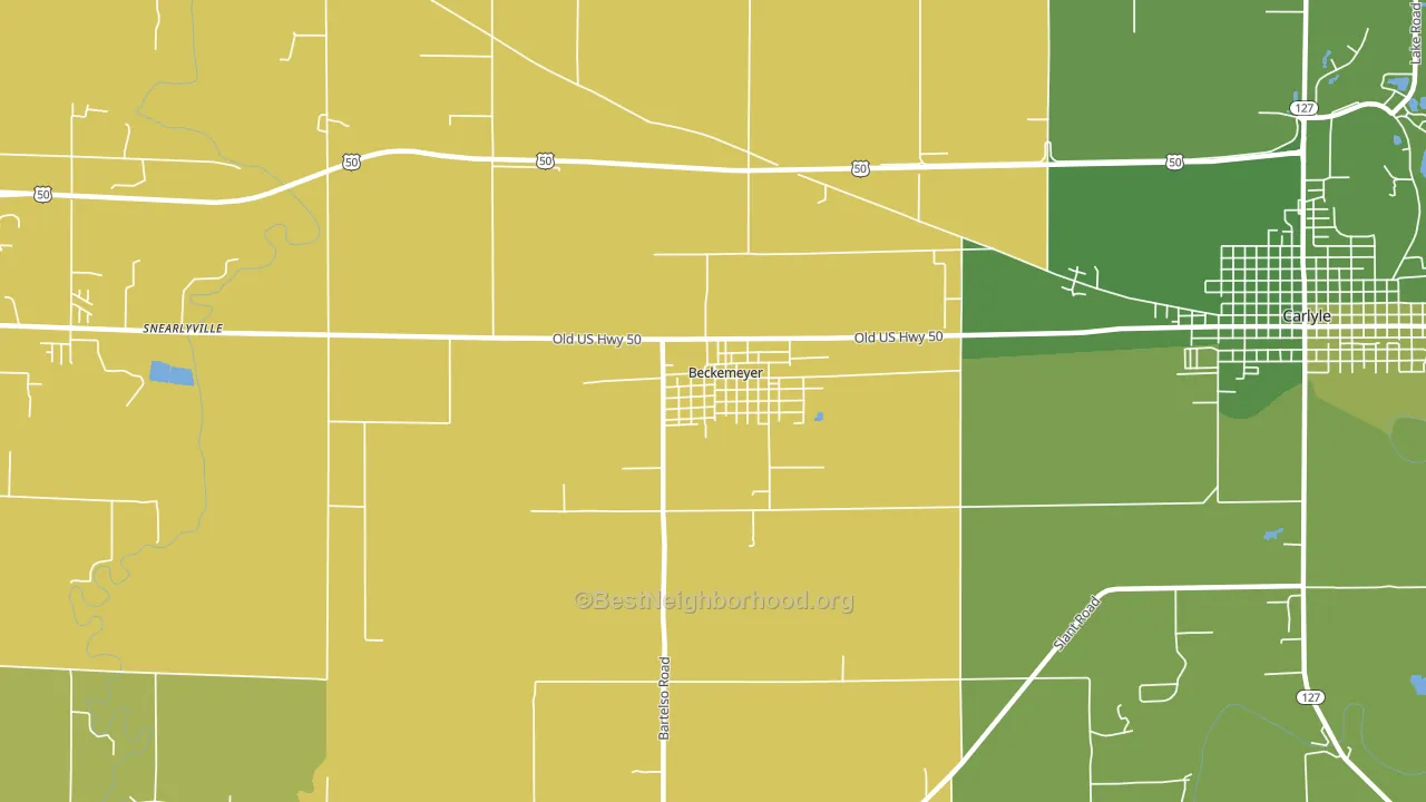 Beckemeyer, IL block-group voter-turnout map