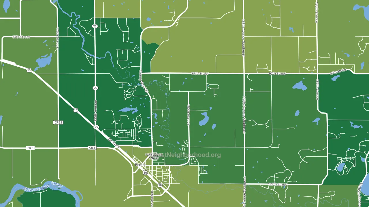 Becker, MN block-group voter-turnout map