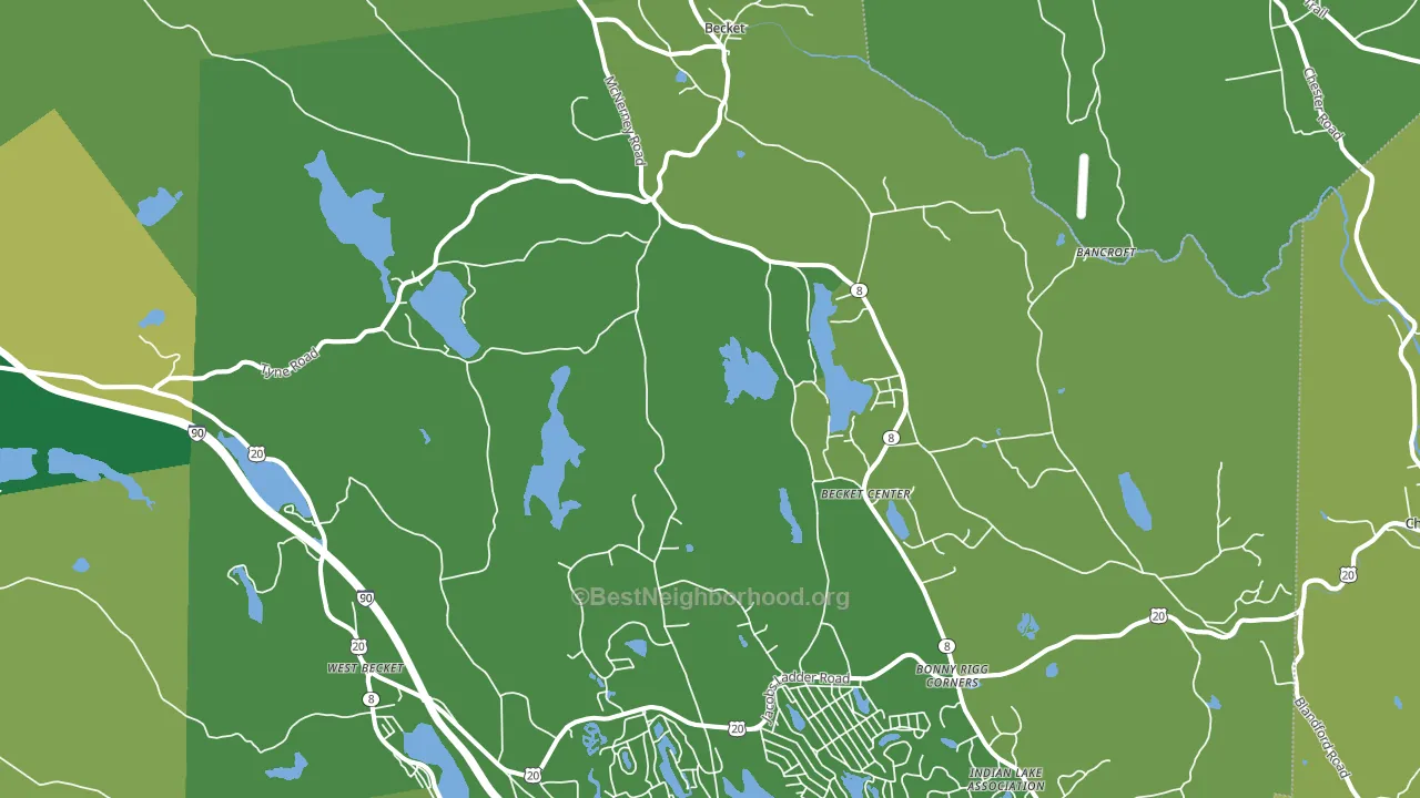 Becket, MA block-group voter-turnout map