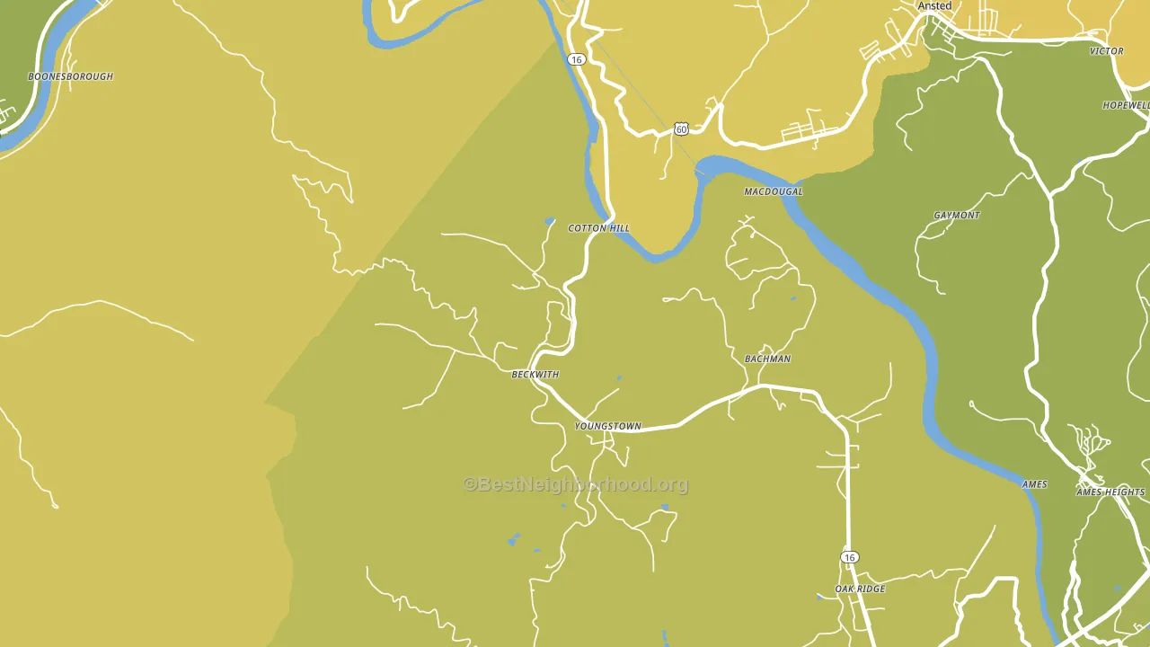 Beckwith, WV block-group voter-turnout map