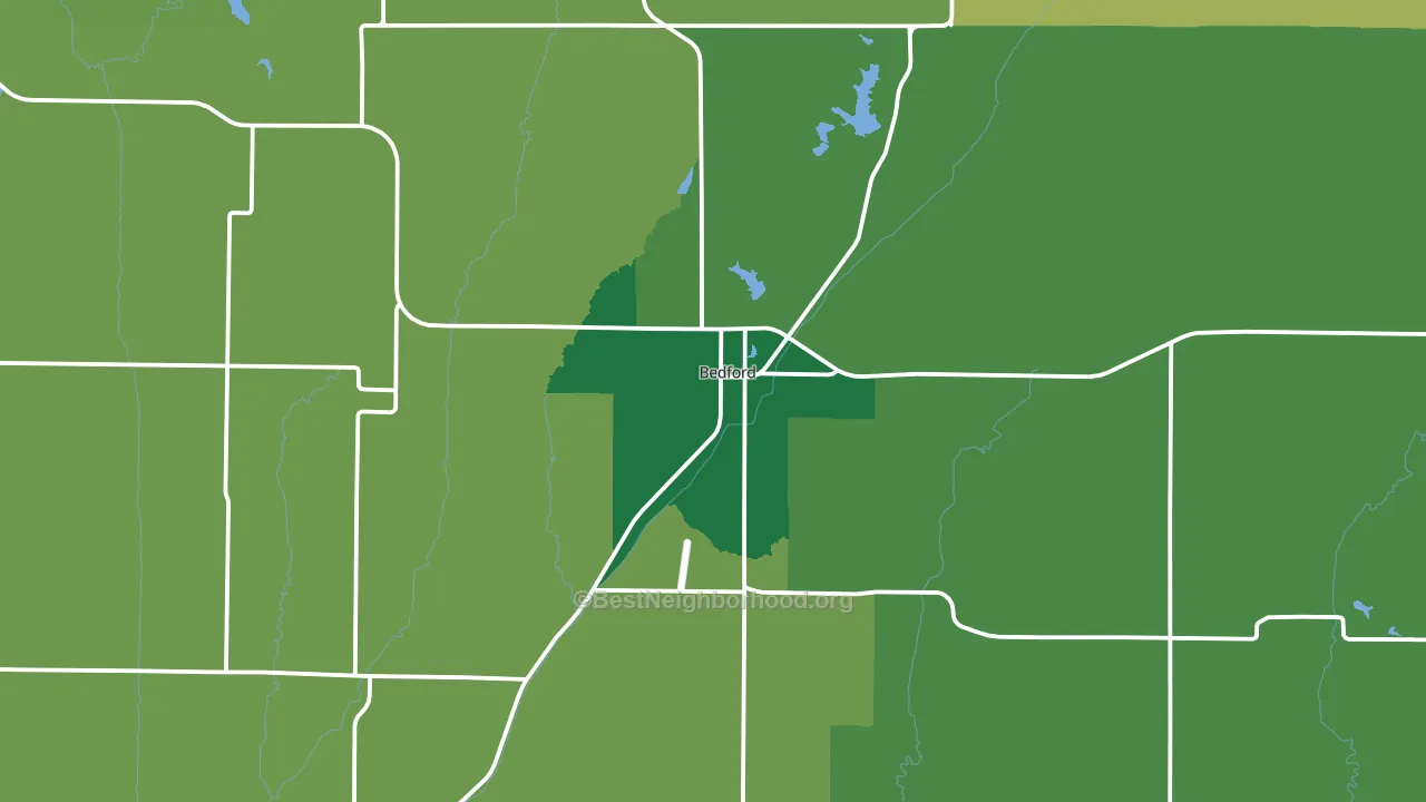 Bedford, IA block-group voter-turnout map