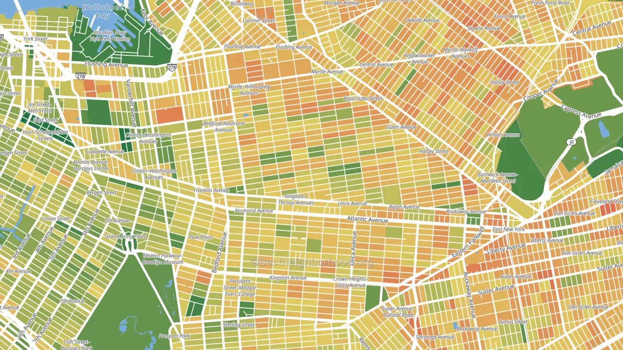 Bedford-Stuyvesant, Brooklyn, NY block-group voter-turnout map