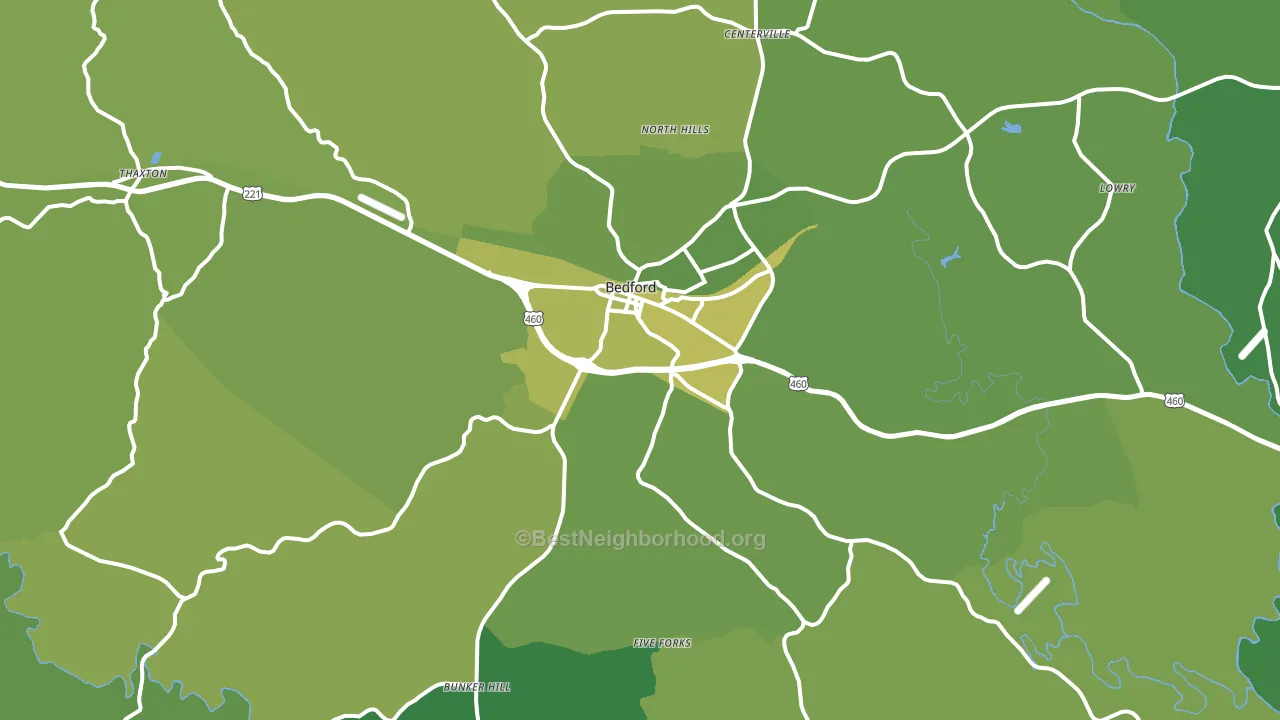 Bedford, VA block-group voter-turnout map