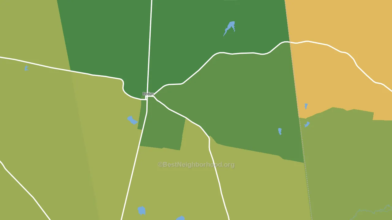 Bedias, TX block-group voter-turnout map