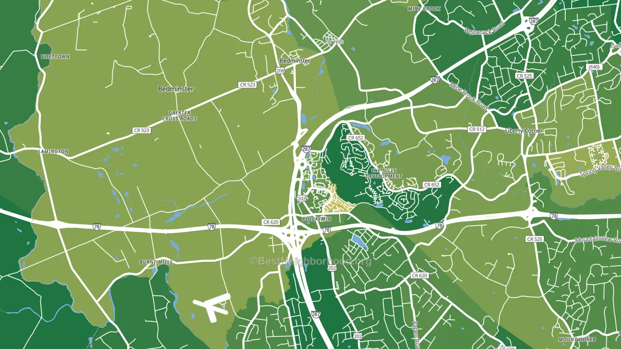 Bedminster, NJ block-group voter-turnout map