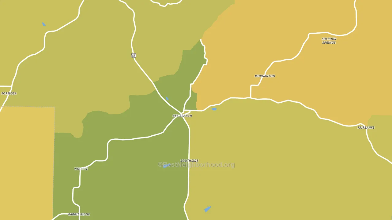 Bee Branch, AR block-group voter-turnout map