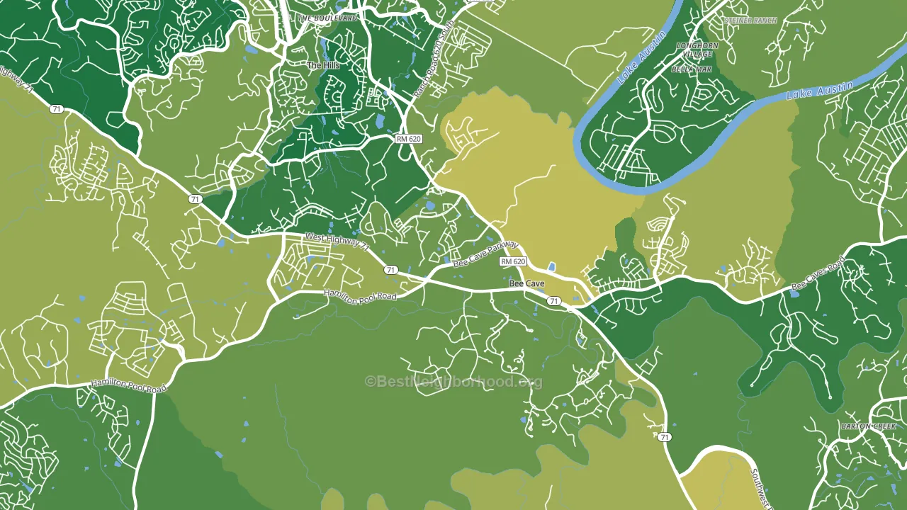 Bee Cave, TX block-group voter-turnout map