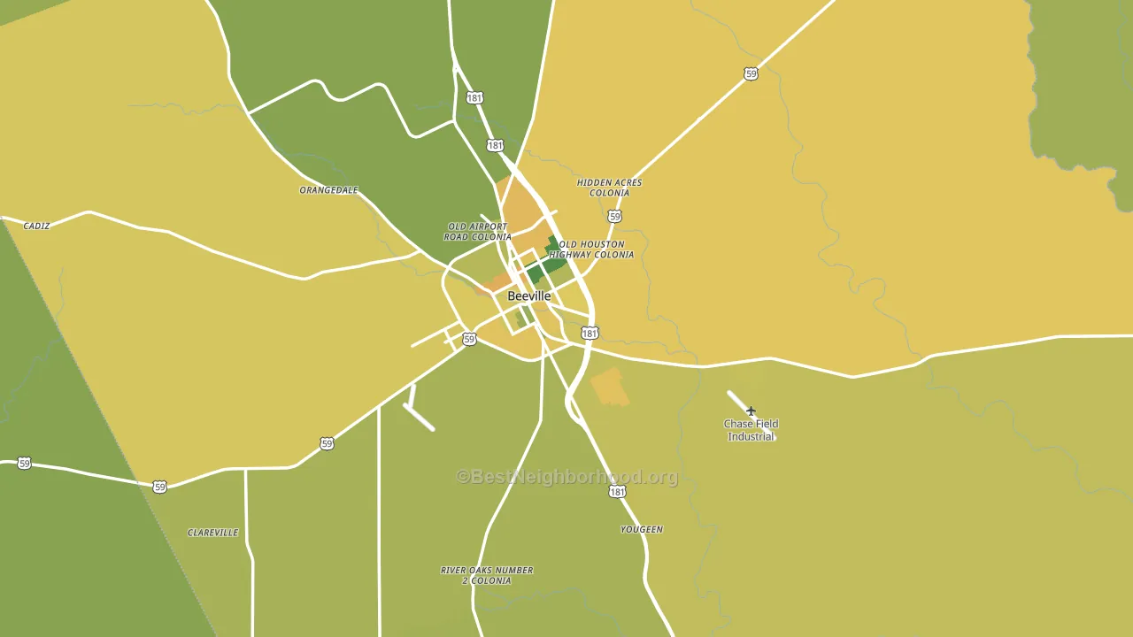 Bee County, TX block-group voter-turnout map