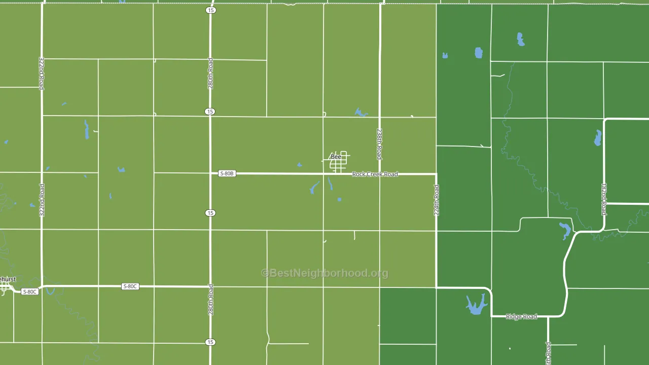 Bee, NE block-group voter-turnout map