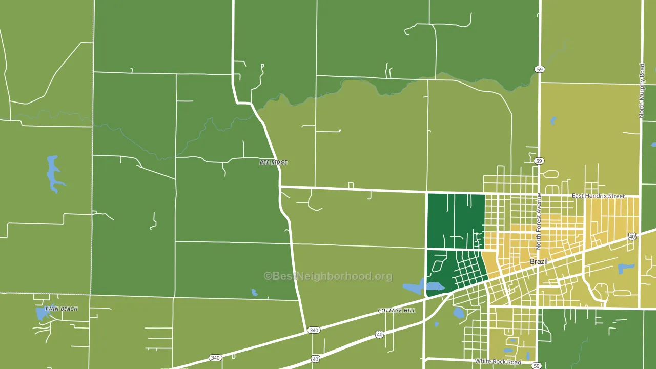 Bee Ridge, IN block-group voter-turnout map