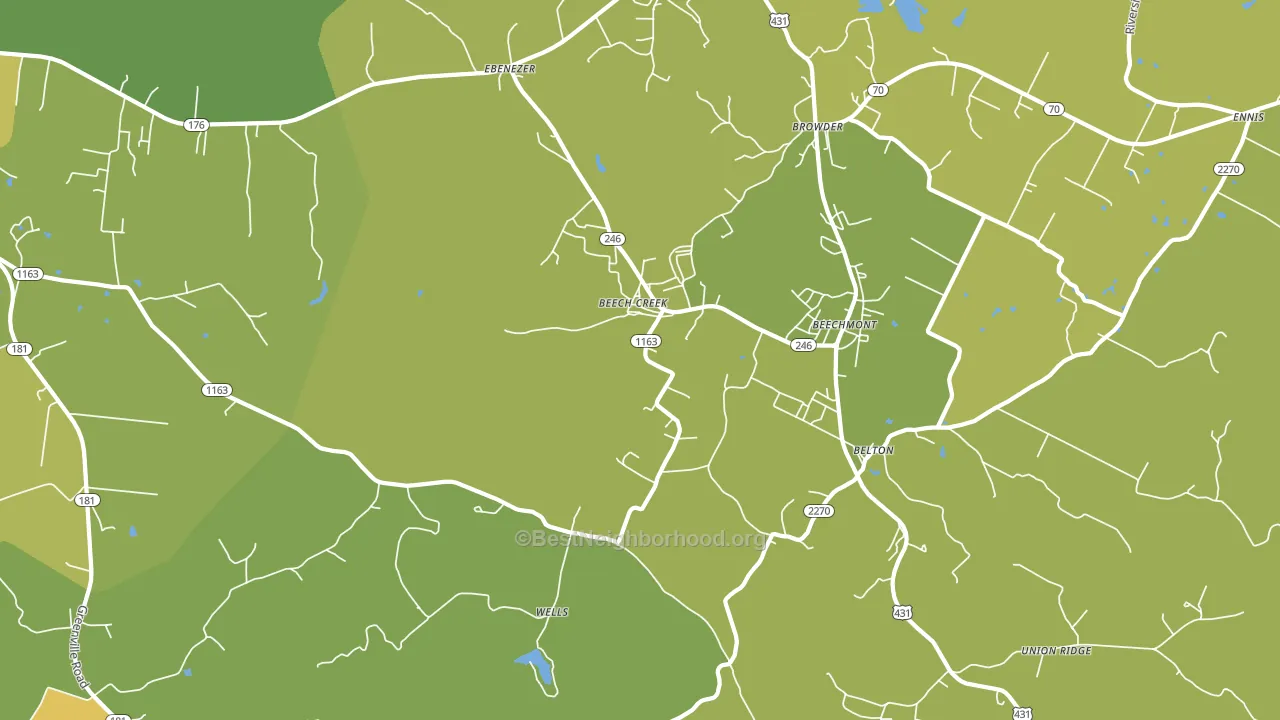 Beech Creek, KY block-group voter-turnout map