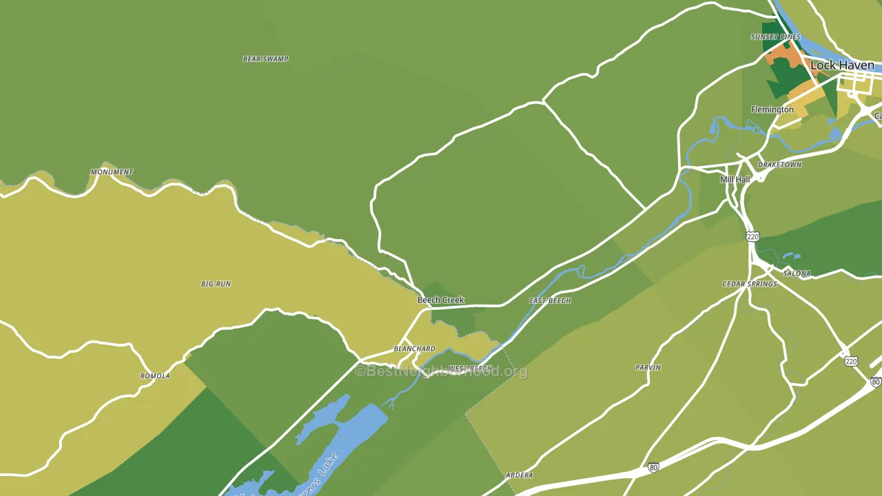 Beech Creek, PA block-group voter-turnout map