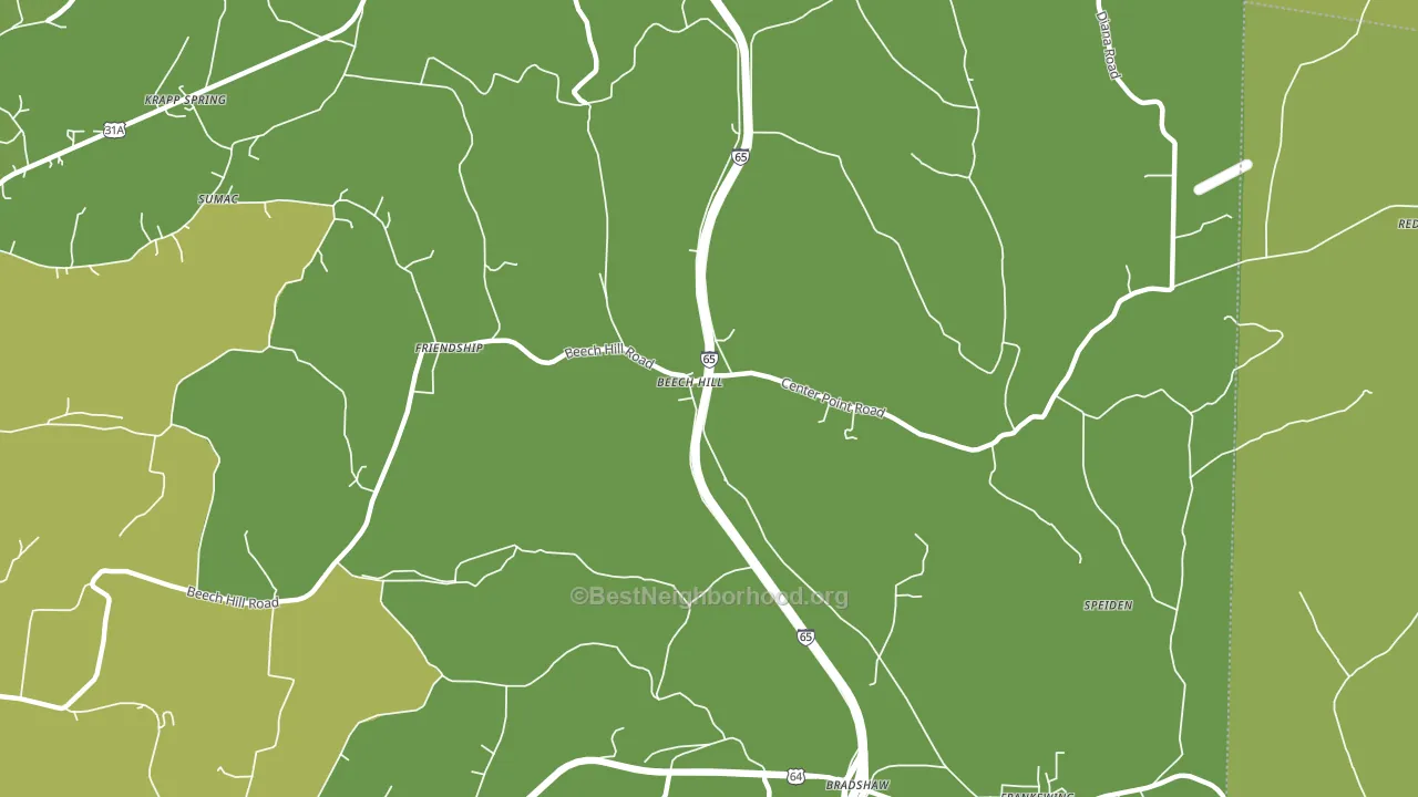 Beech Hill, TN block-group voter-turnout map