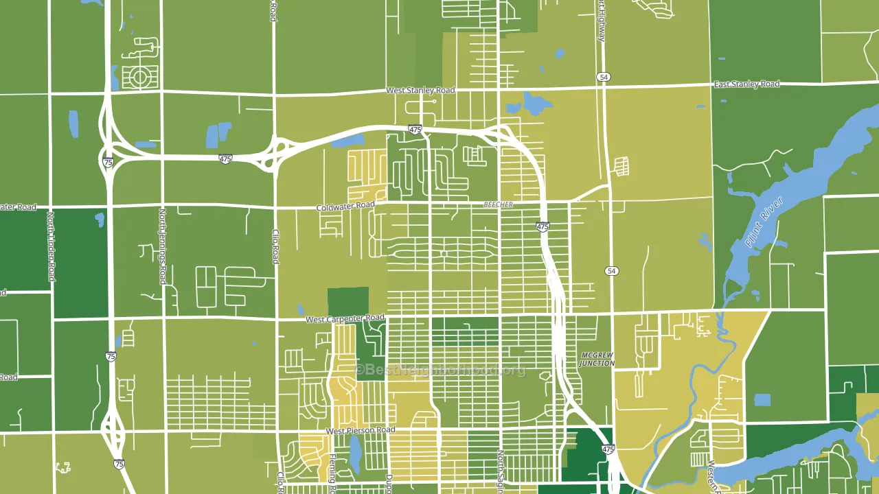 Beecher, MI block-group voter-turnout map
