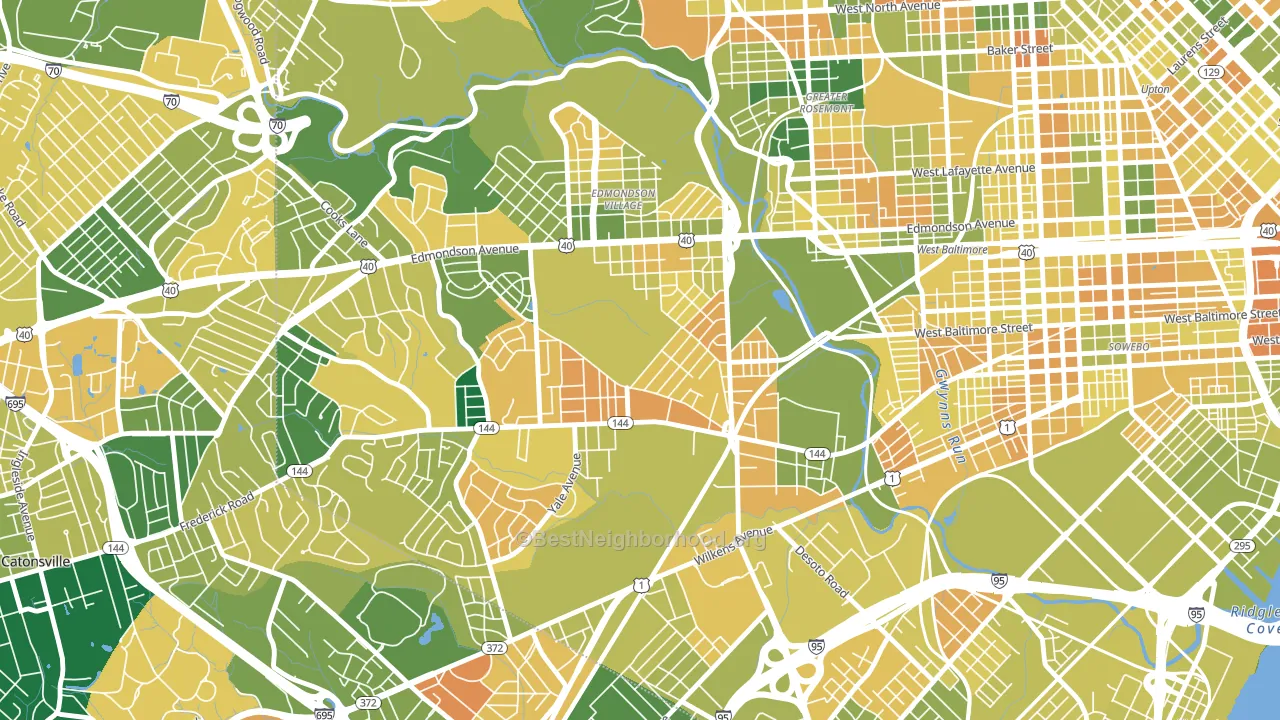 Beechfielf-Irvington Area, Baltimore, MD block-group voter-turnout map