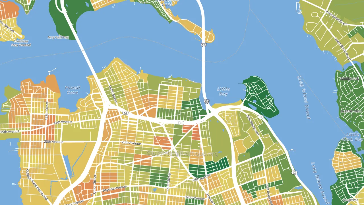 Beechhurst, Queens, NY block-group voter-turnout map