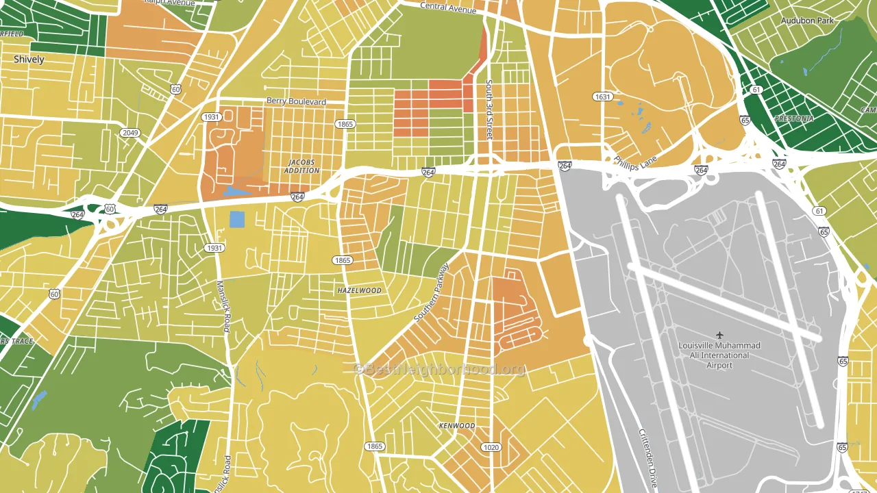 Beechmont, Louisville, KY block-group voter-turnout map