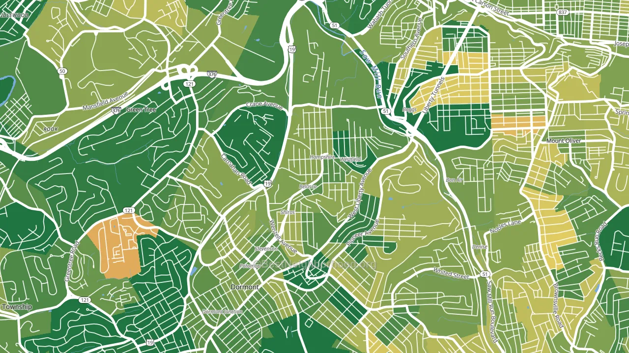Beechview, Pittsburgh, PA block-group voter-turnout map