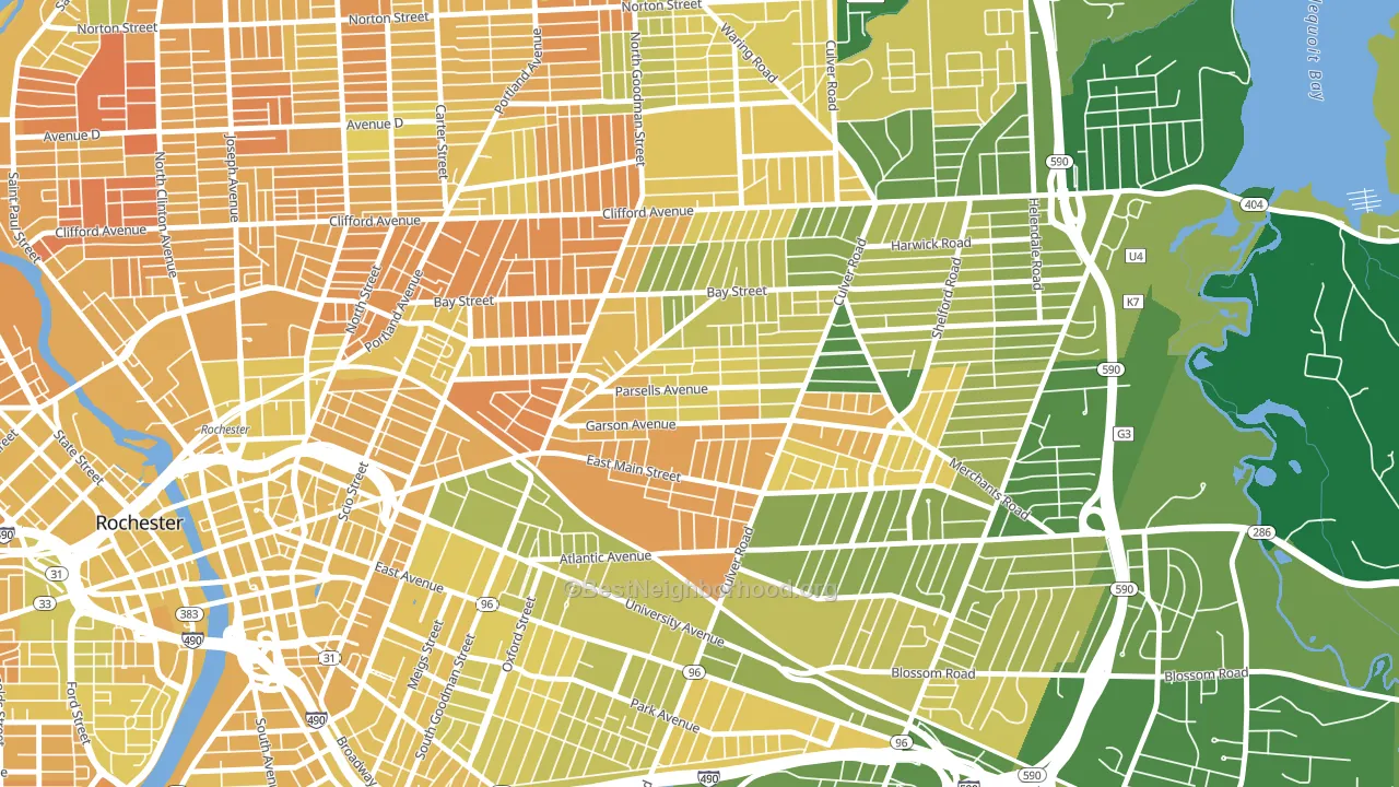 Beechwood, Rochester, NY block-group voter-turnout map